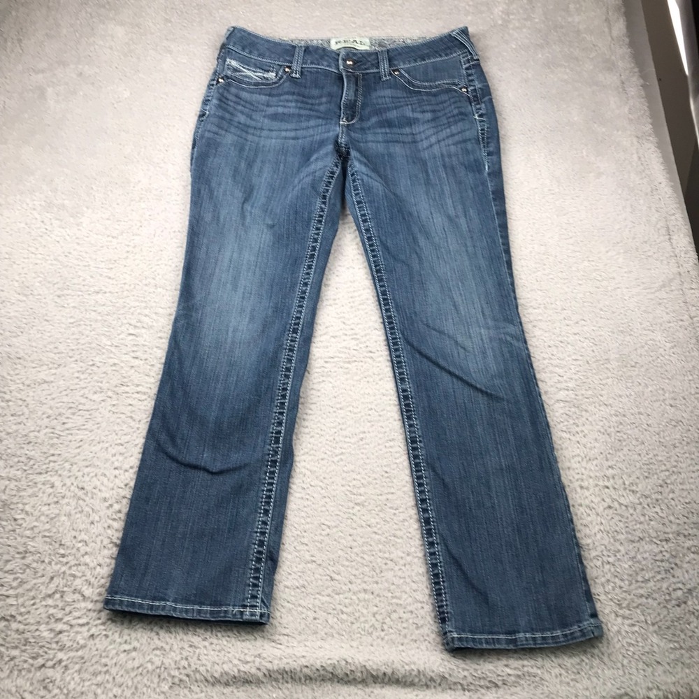 Ariat REAL Jeans Womens 32 (36x31)Blue Mid Rise Straight Stretch Western Cowgirl